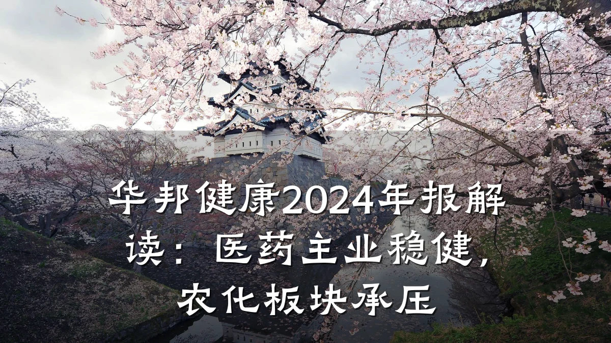 华邦健康2024年报解读:医药主业稳健,农化板块承压