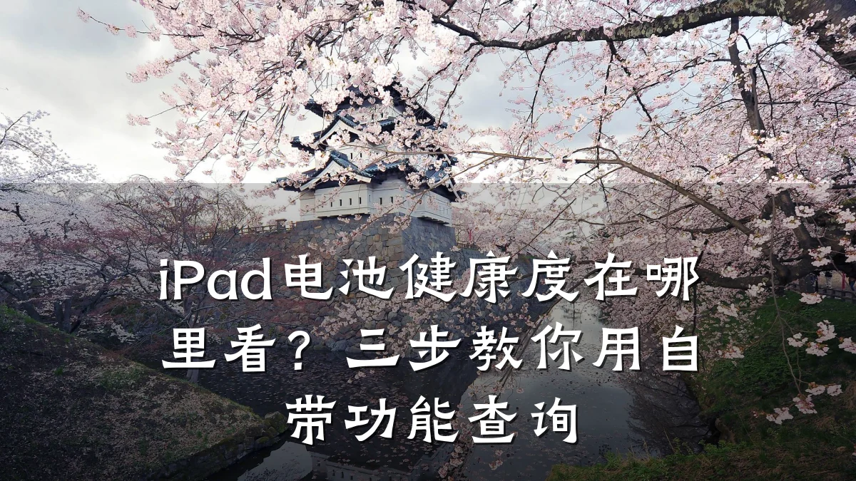 iPad电池健康度在哪里看?三步教你用自带功能查询