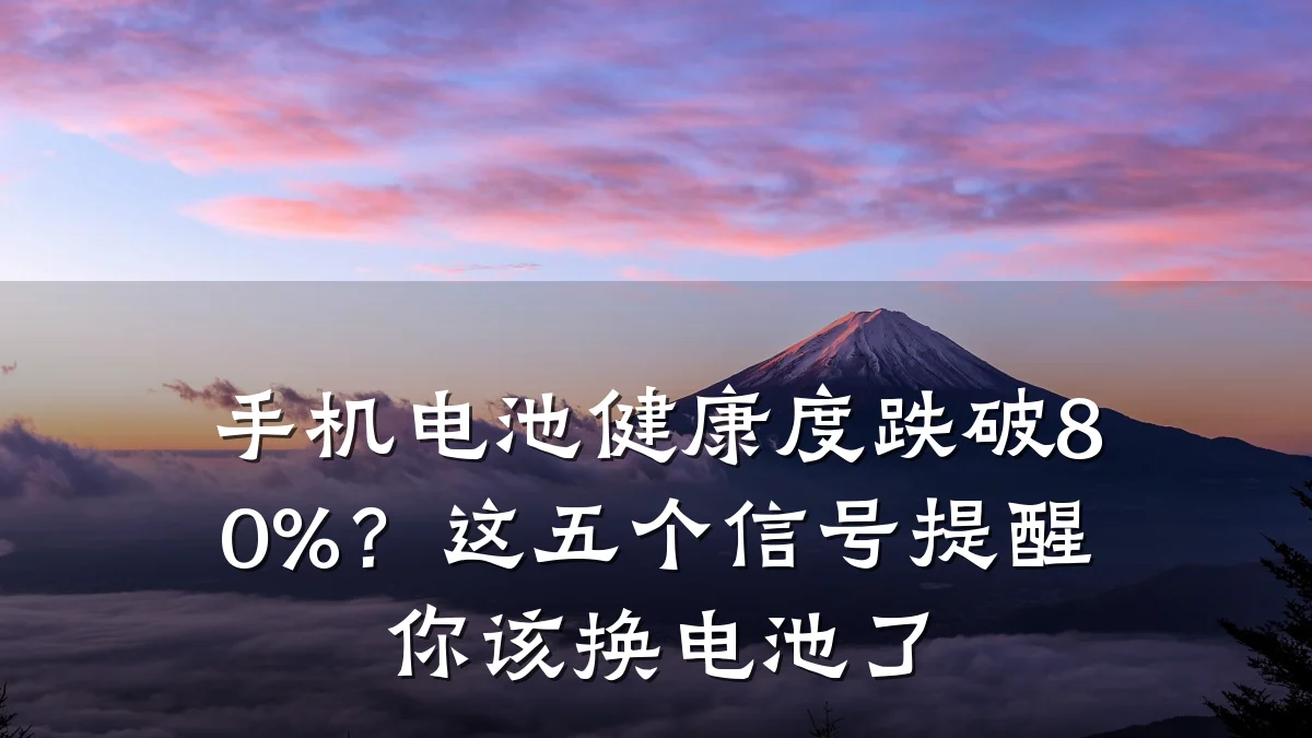 手机电池健康度跌破80%?这五个信号提醒你该换电池了