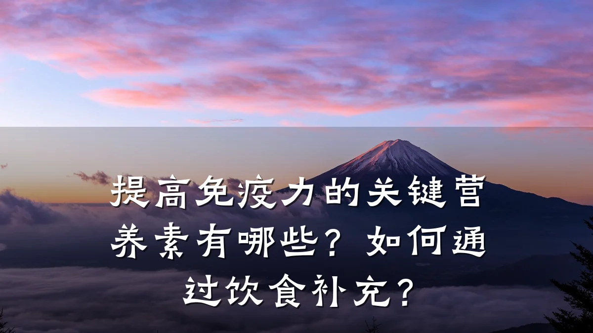 提高免疫力的关键营养素有哪些?如何通过饮食补充?