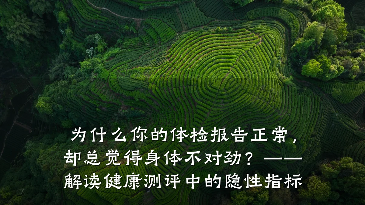 为什么你的体检报告正常,却总觉得身体不对劲?——解读健康测评中的隐性指标