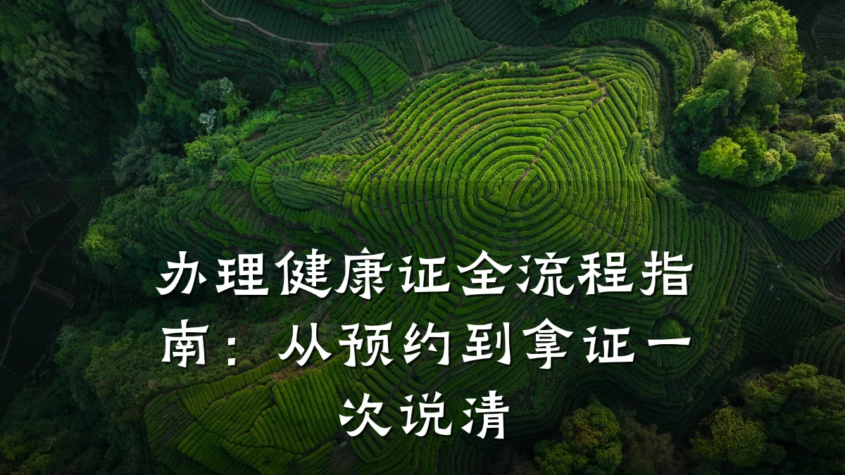 办理健康证全流程指南:从预约到拿证一次说清
