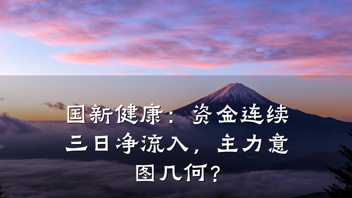 国新健康:资金连续三日净流入,主力意图几何?