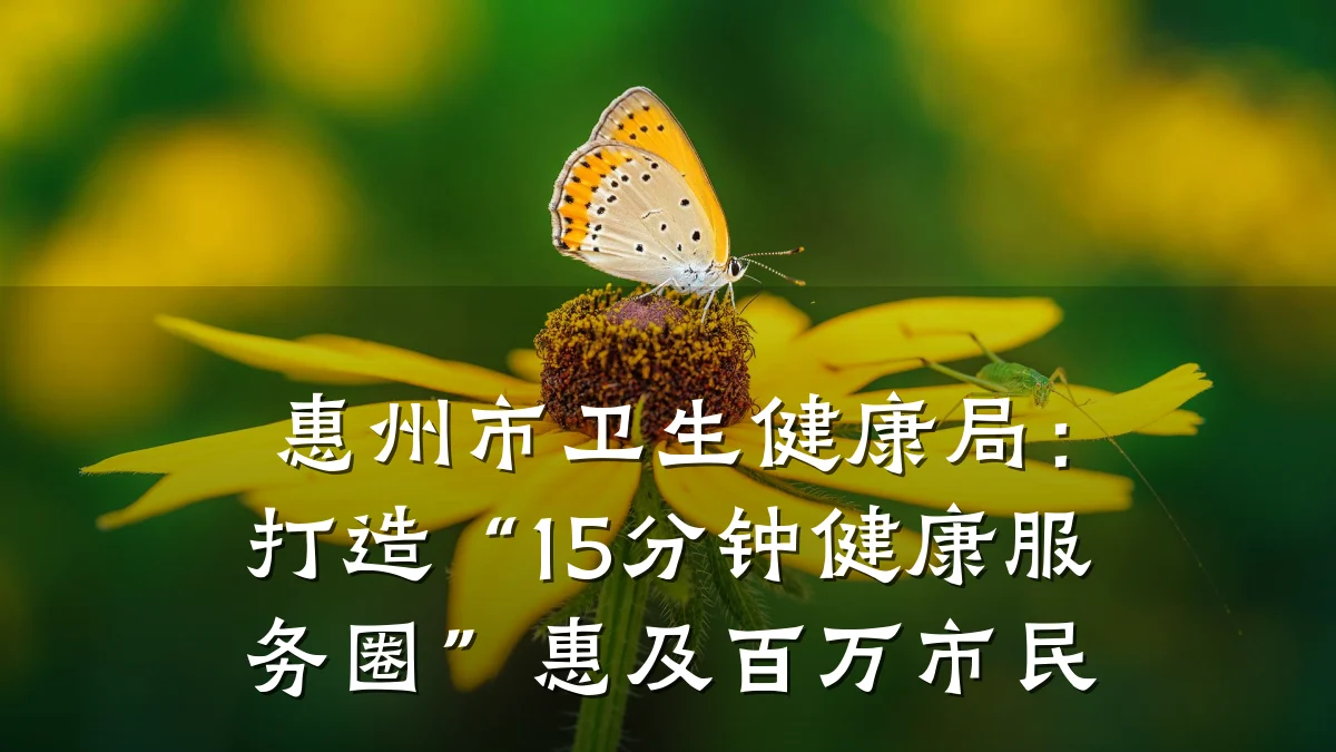 惠州市卫生健康局:打造“15分钟健康服务圈”惠及百万市民