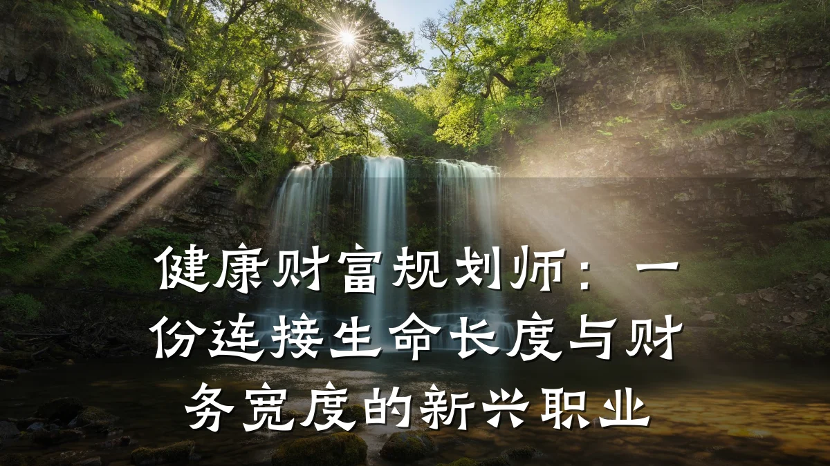 健康财富规划师:一份连接生命长度与财务宽度的新兴职业