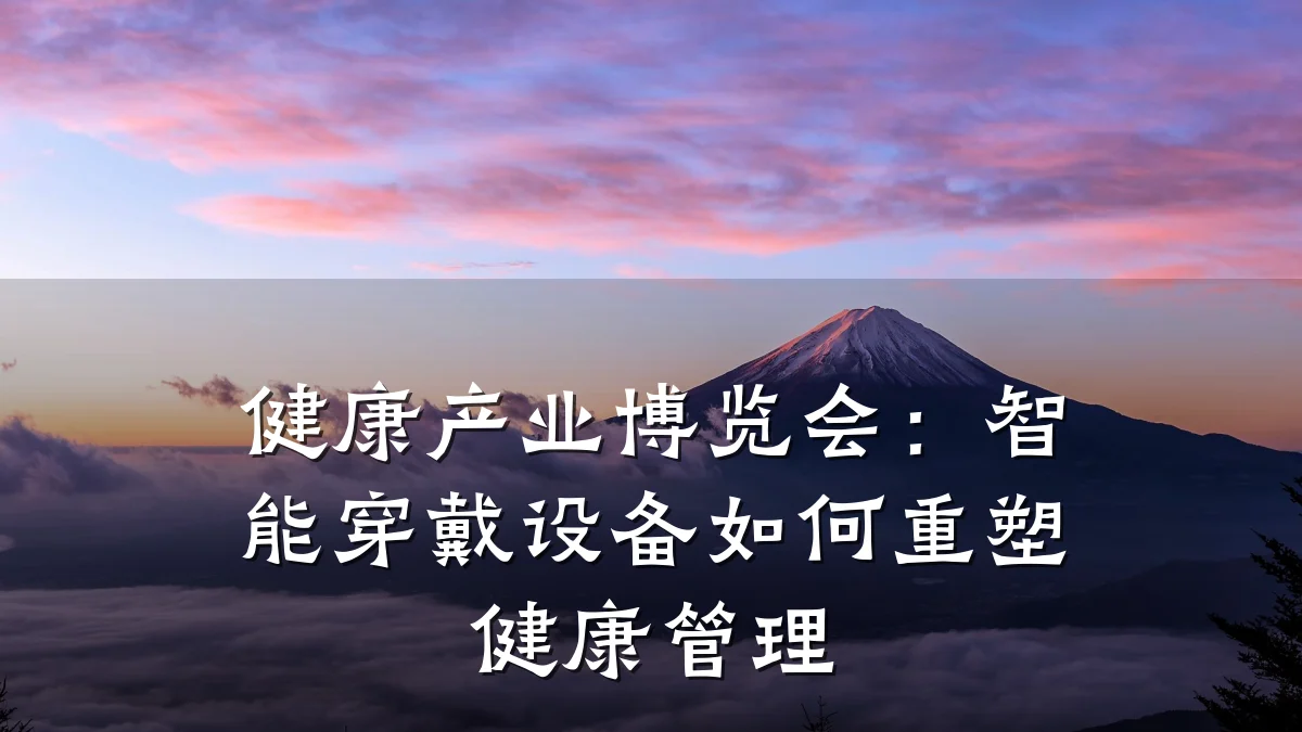 健康产业博览会:智能穿戴设备如何重塑健康管理