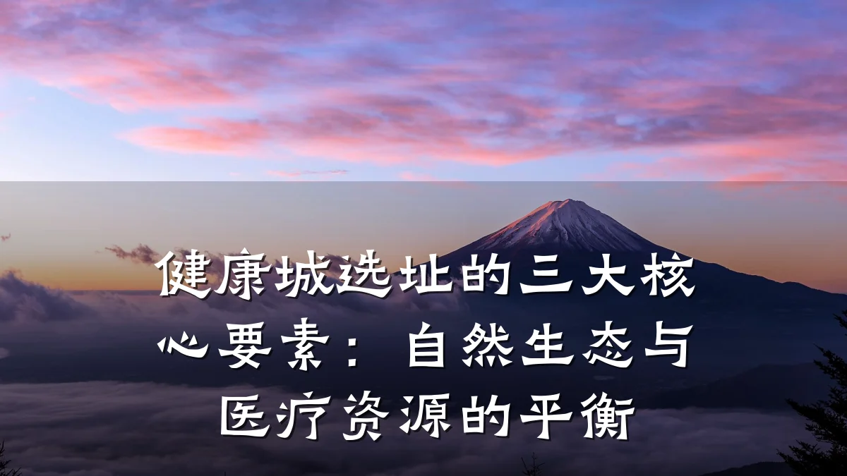 健康城选址的三大核心要素:自然生态与医疗资源的平衡