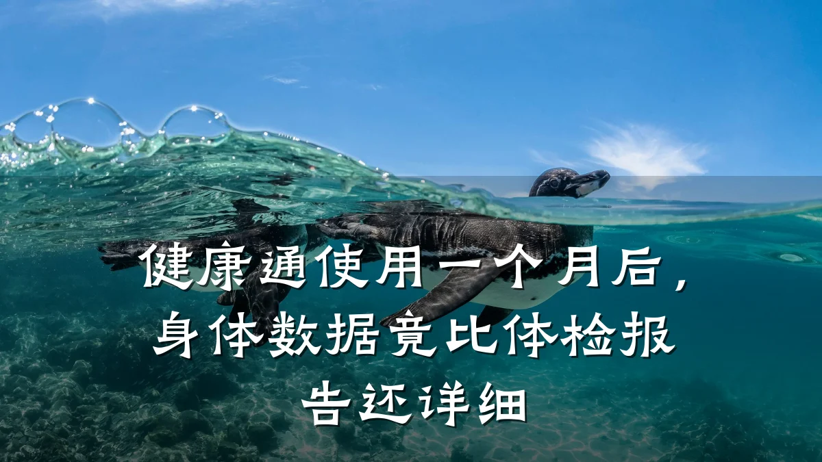 健康通使用一个月后,身体数据竟比体检报告还详细