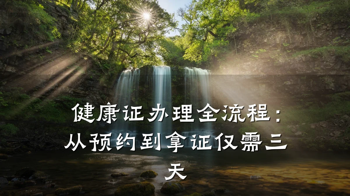 健康证办理全流程:从预约到拿证仅需三天