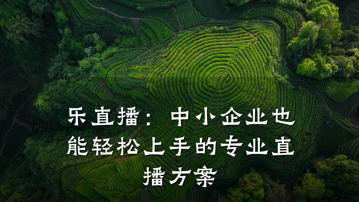 乐直播:中小企业也能轻松上手的专业直播方案