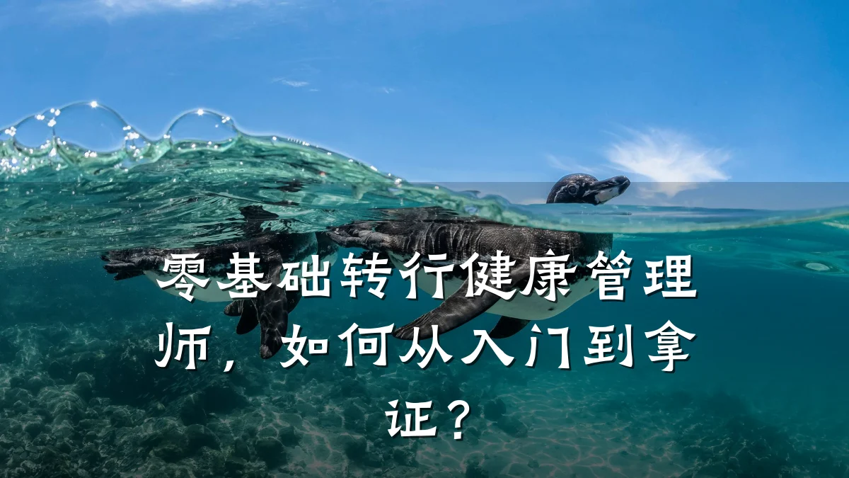 零基础转行健康管理师,如何从入门到拿证?