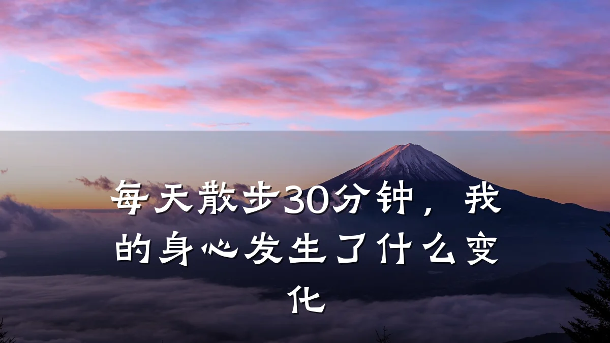 每天散步30分钟,我的身心发生了什么变化