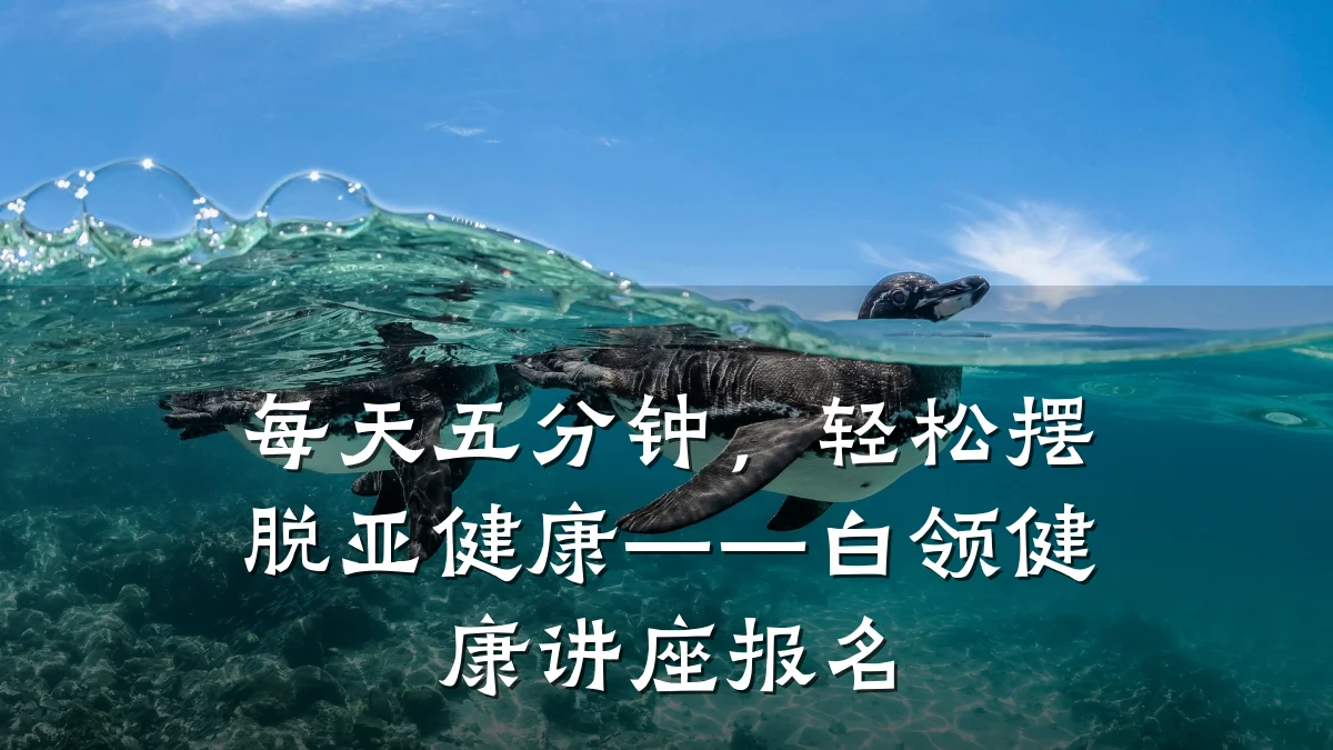 每天五分钟,轻松摆脱亚健康——白领健康讲座报名