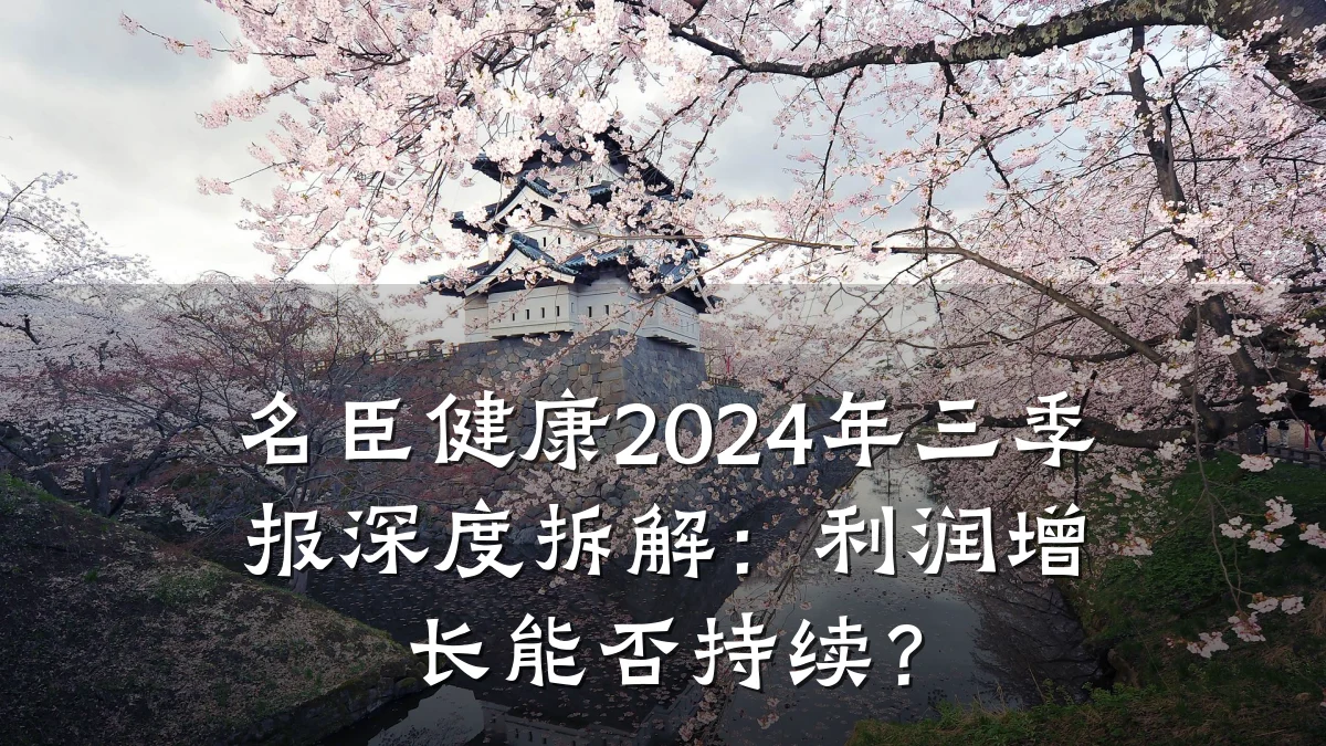 名臣健康2024年三季报深度拆解:利润增长能否持续?