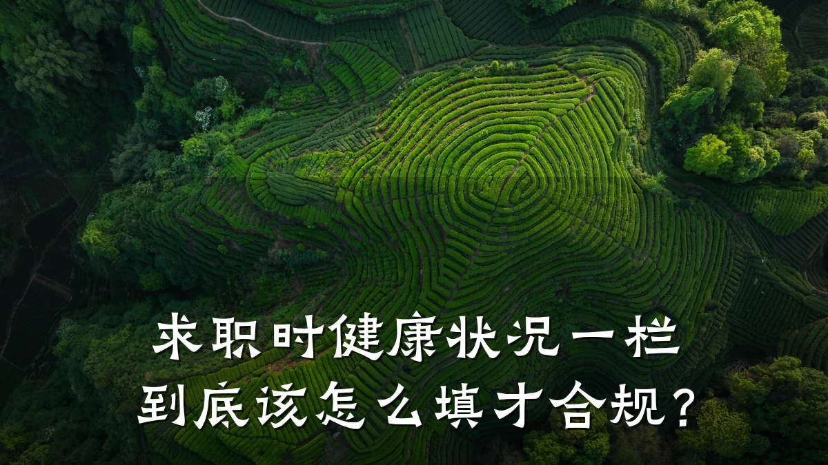 求职时健康状况一栏到底该怎么填才合规?