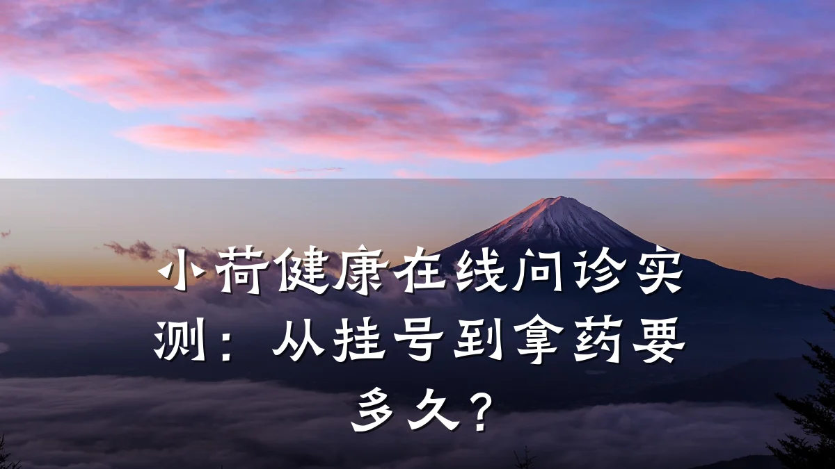 小荷健康在线问诊实测:从挂号到拿药要多久?