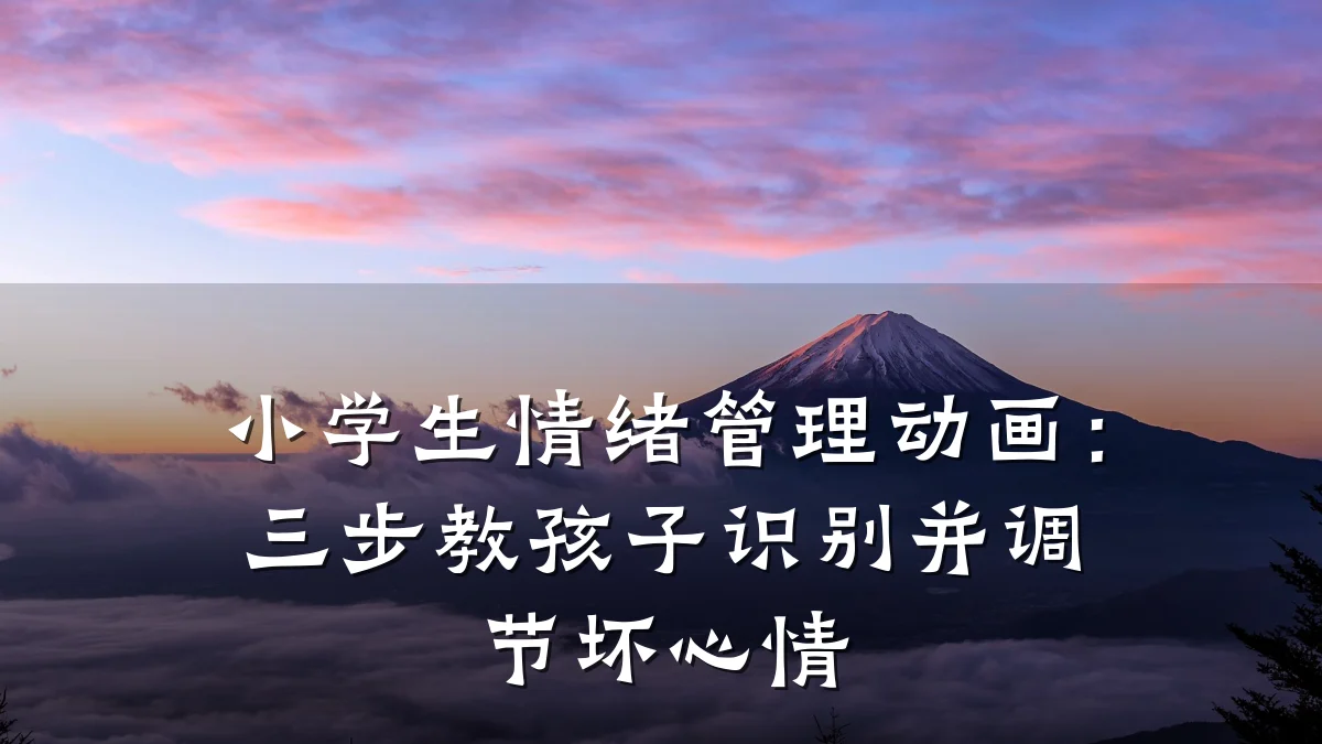 小学生情绪管理动画：三步教孩子识别并调节坏心情