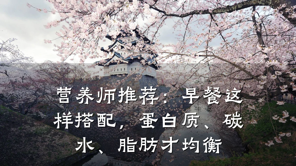 营养师推荐:早餐这样搭配,蛋白质、碳水、脂肪才均衡