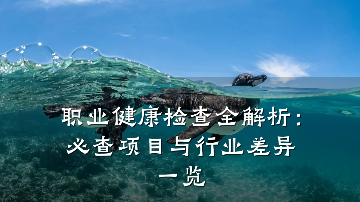 职业健康检查全解析:必查项目与行业差异一览