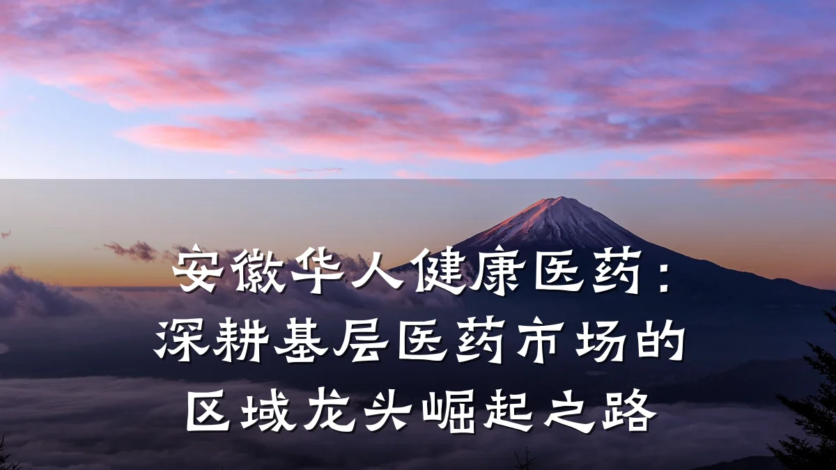 安徽华人健康医药:深耕基层医药市场的区域龙头崛起之路