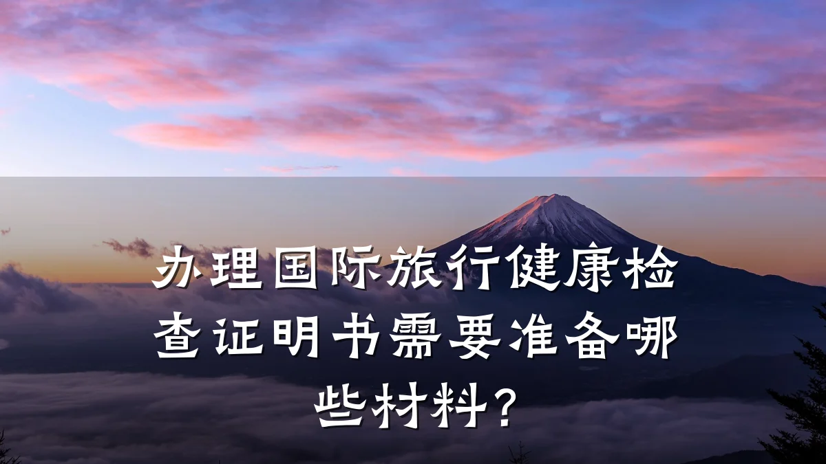 办理国际旅行健康检查证明书需要准备哪些材料?