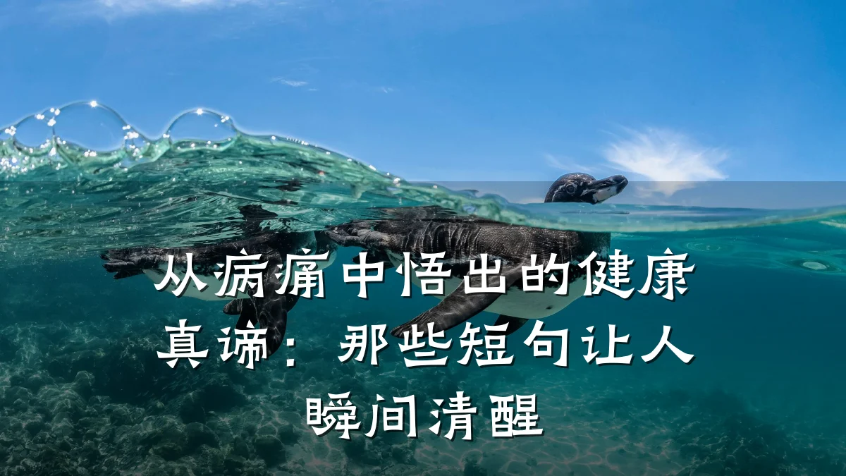 从病痛中悟出的健康真谛:那些短句让人瞬间清醒