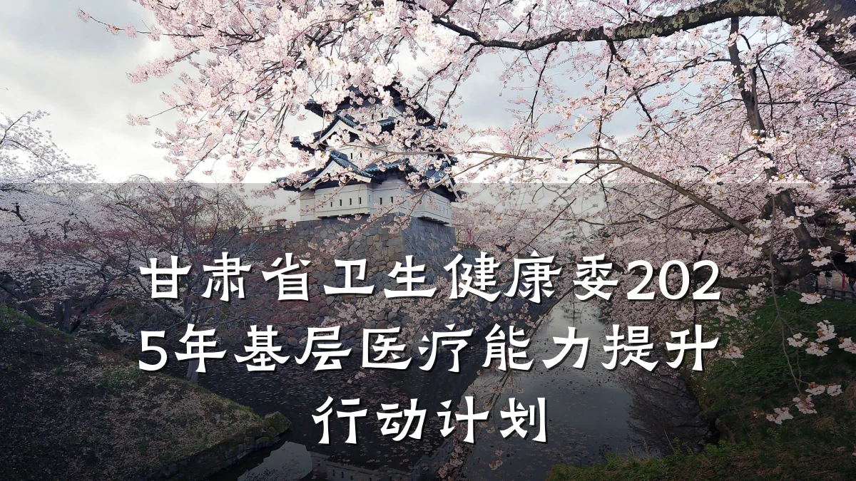 甘肃省卫生健康委2025年基层医疗能力提升行动计划