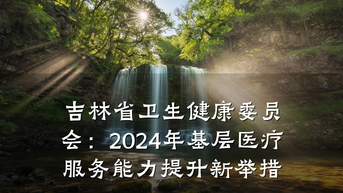 吉林省卫生健康委员会:2024年基层医疗服务能力提升新举措