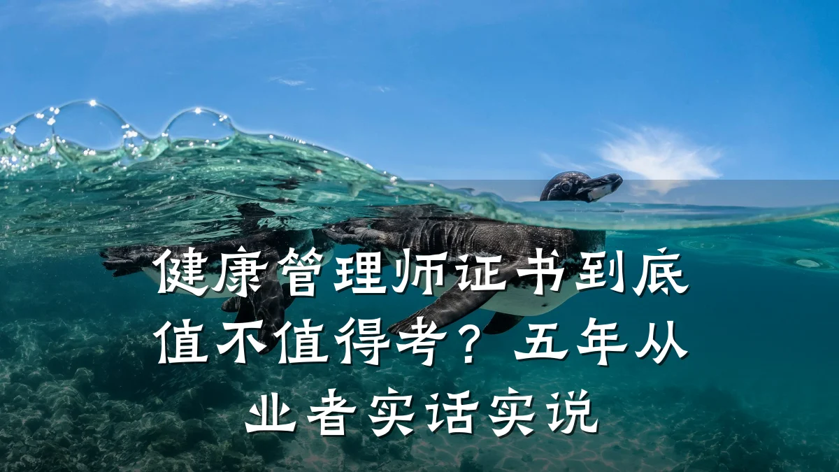健康管理师证书到底值不值得考?五年从业者实话实说