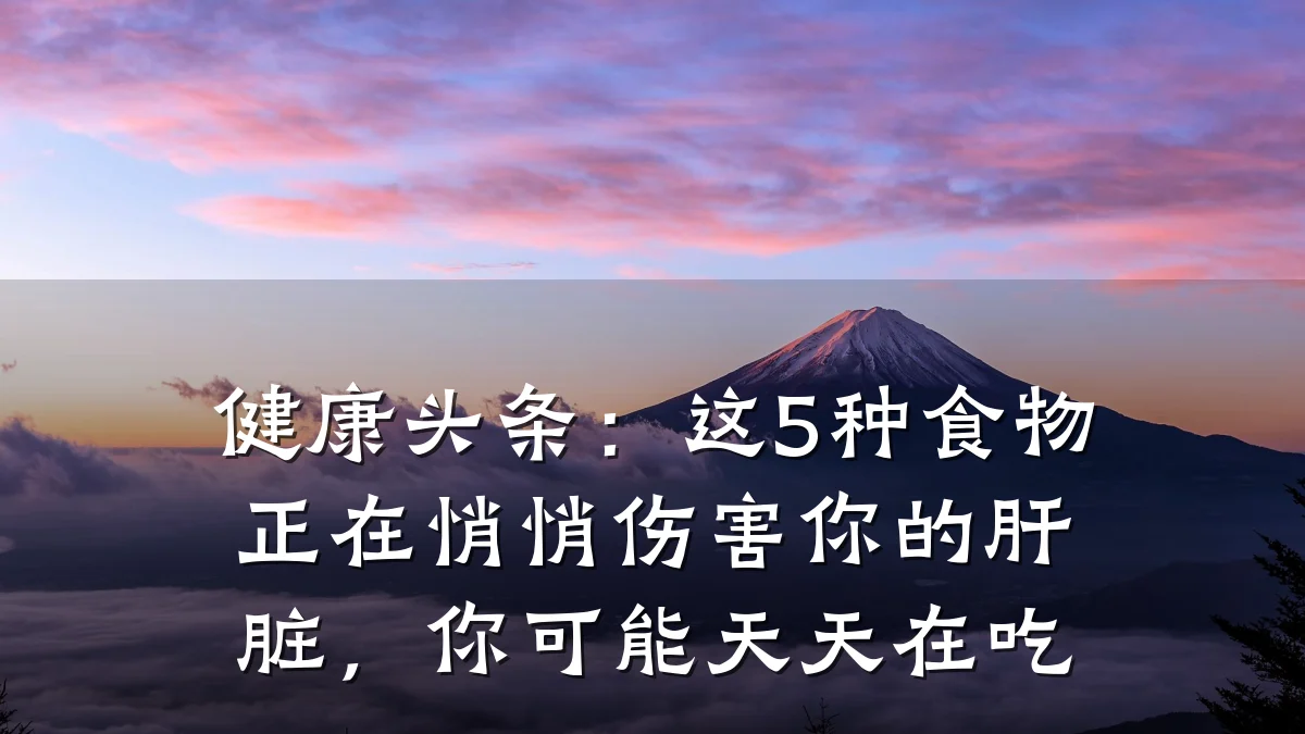健康头条:这5种食物正在悄悄伤害你的肝脏,你可能天天在吃