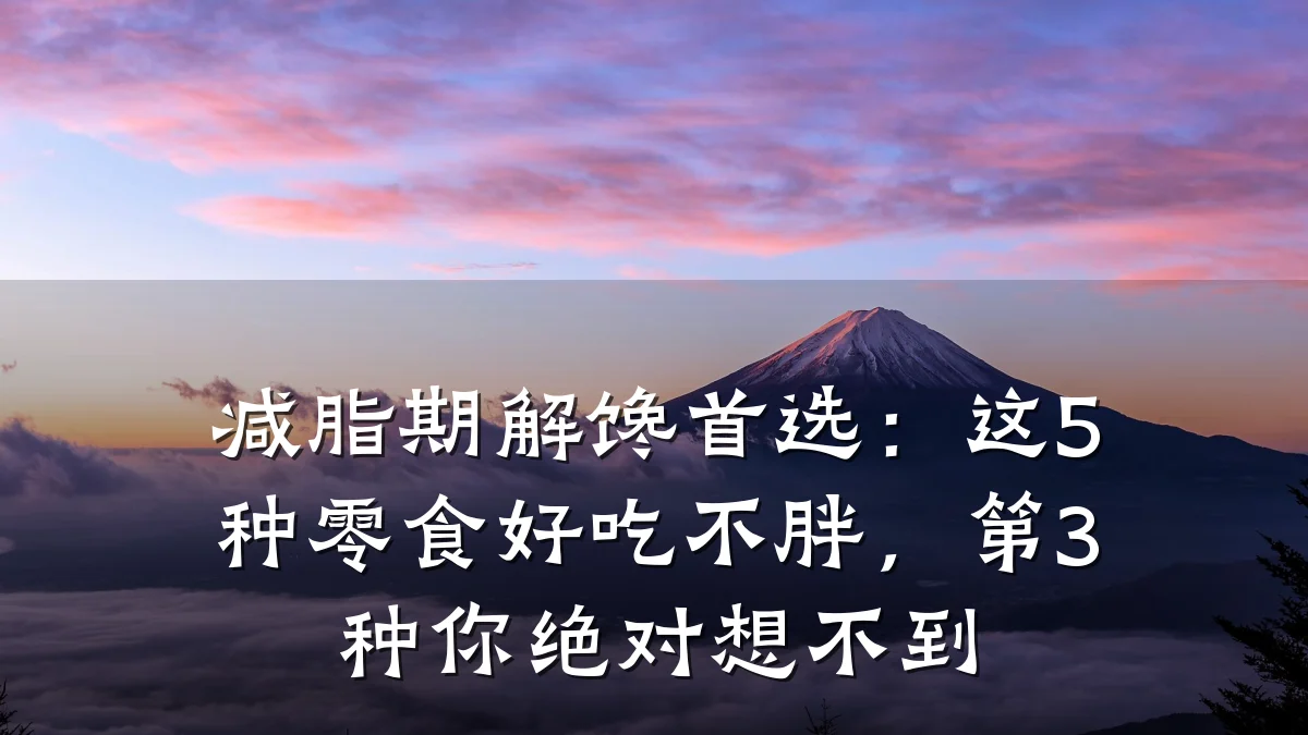 减脂期解馋首选:这5种零食好吃不胖,第3种你绝对想不到