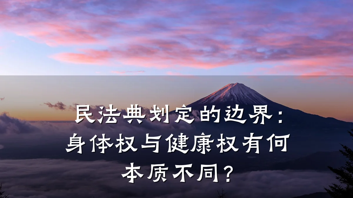 民法典划定的边界:身体权与健康权有何本质不同?