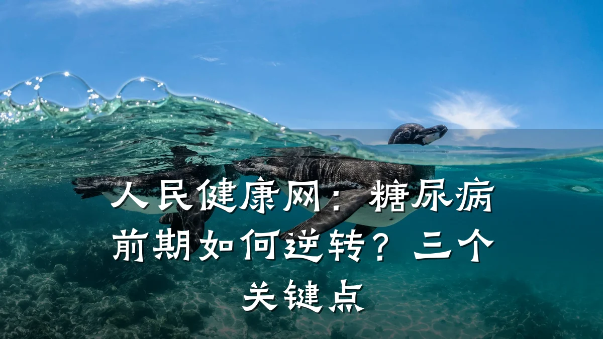 人民健康网:糖尿病前期如何逆转?三个关键点