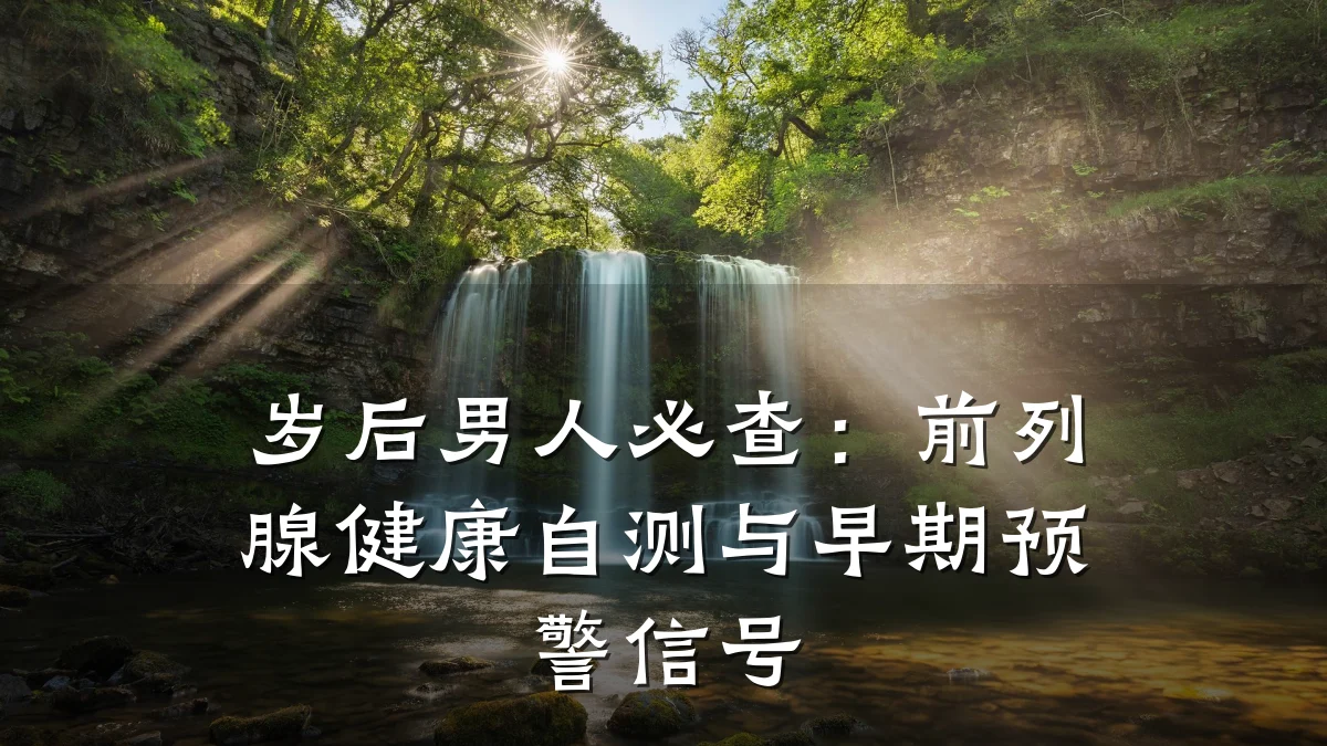 岁后男人必查:前列腺健康自测与早期预警信号