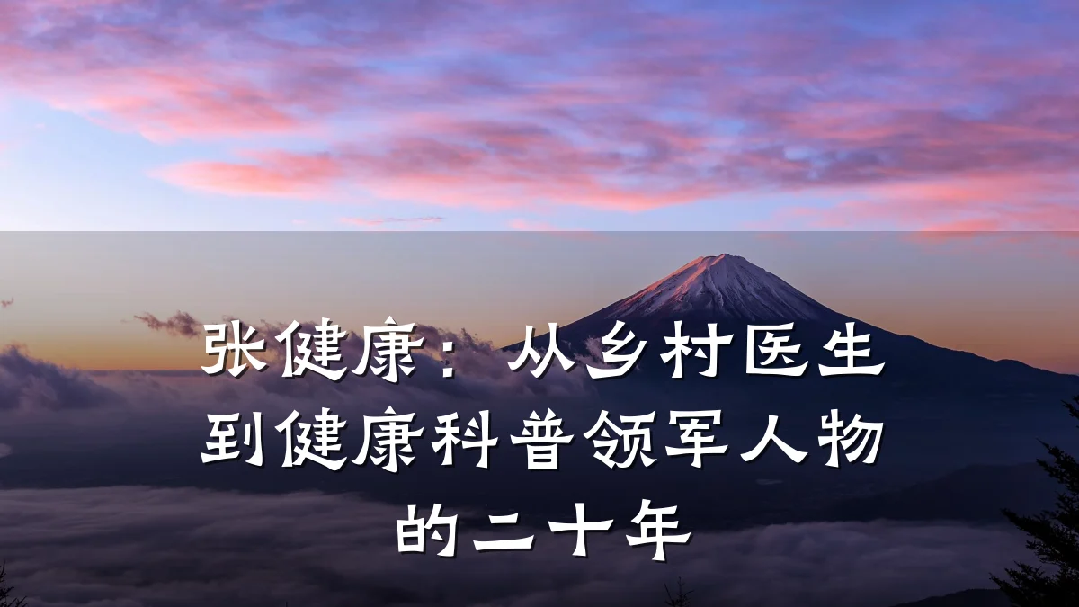 张健康:从乡村医生到健康科普领军人物的二十年