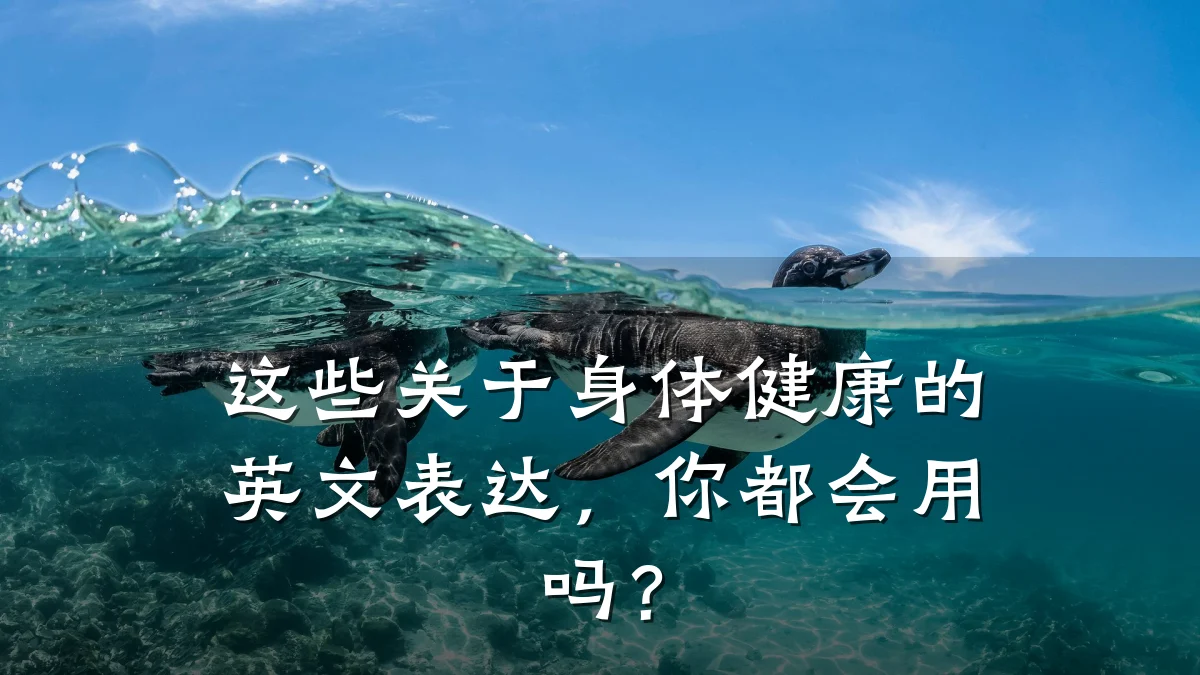 这些关于身体健康的英文表达,你都会用吗?