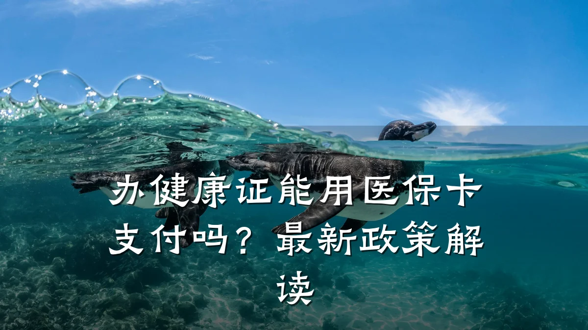 办健康证能用医保卡支付吗?最新政策解读