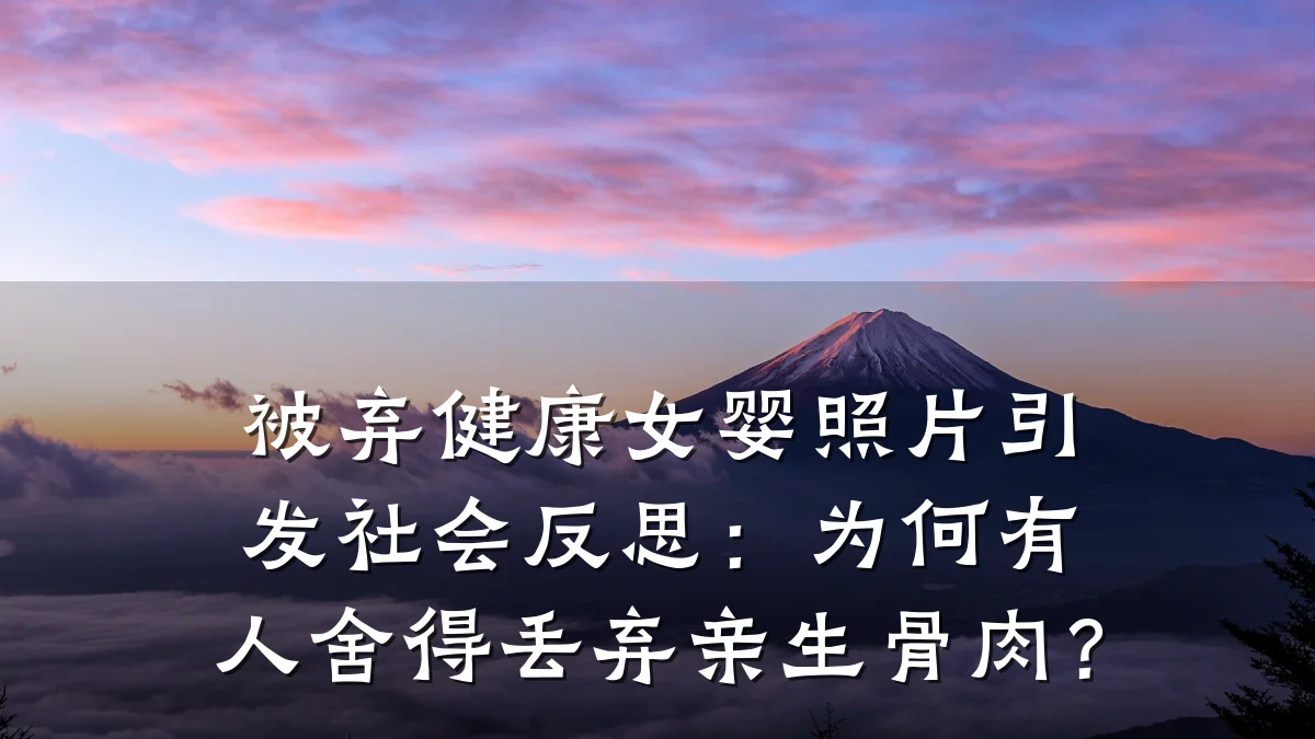 被弃健康女婴照片引发社会反思：为何有人舍得丢弃亲生骨肉？