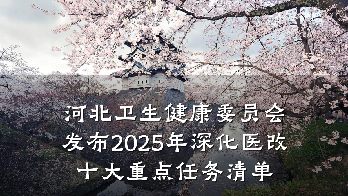 河北卫生健康委员会发布2025年深化医改十大重点任务清单