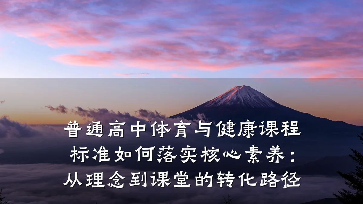 普通高中体育与健康课程标准如何落实核心素养：从理念到课堂的转化路径
