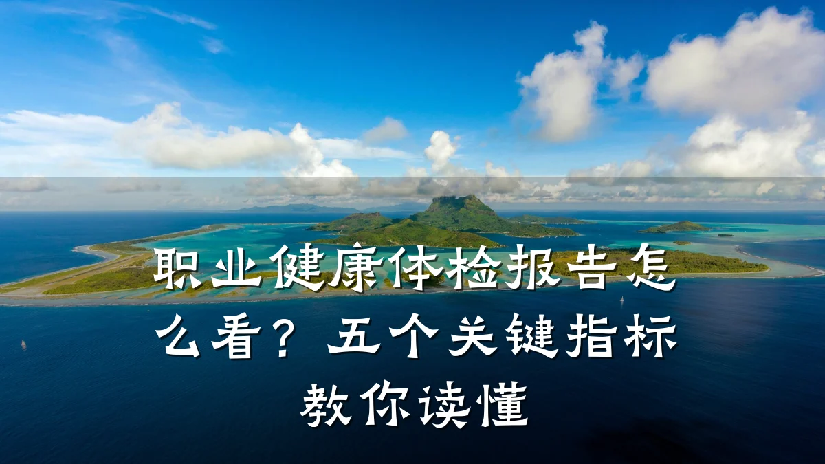 职业健康体检报告怎么看?五个关键指标教你读懂