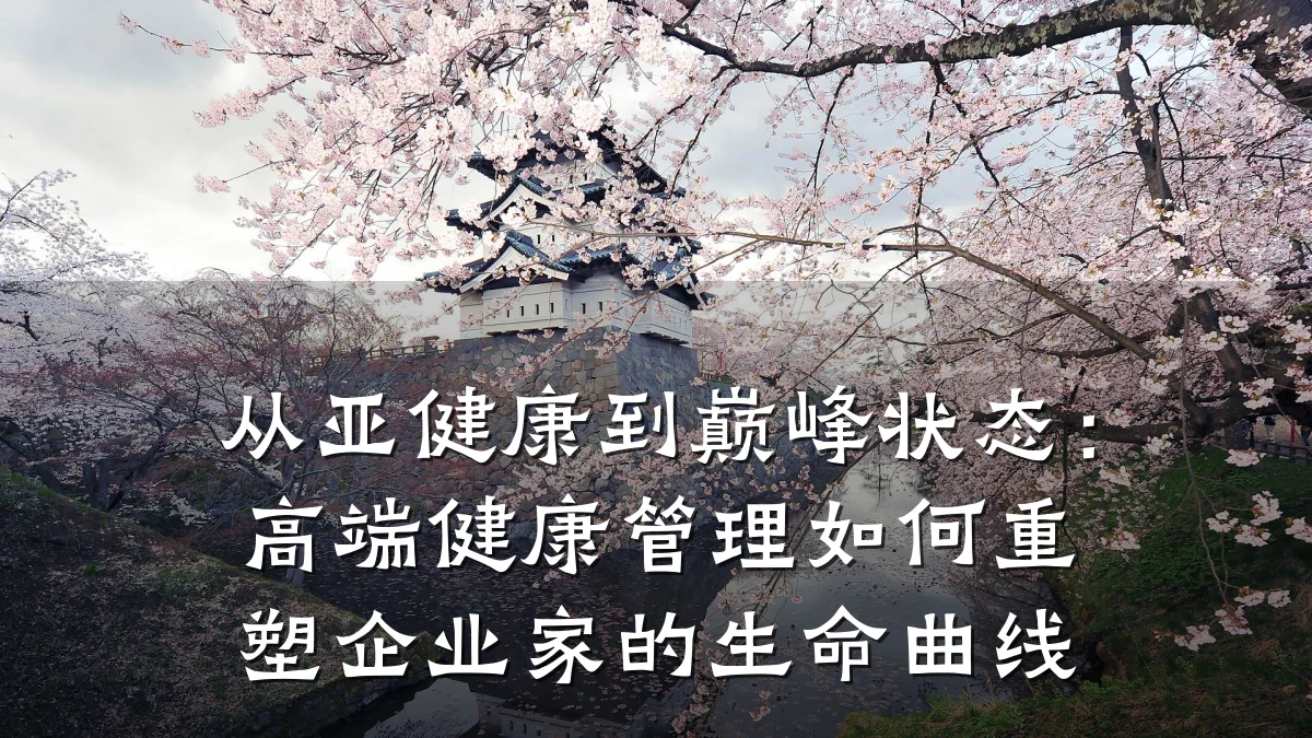 从亚健康到巅峰状态:高端健康管理如何重塑企业家的生命曲线
