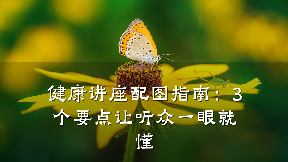 健康讲座配图指南:3个要点让听众一眼就懂