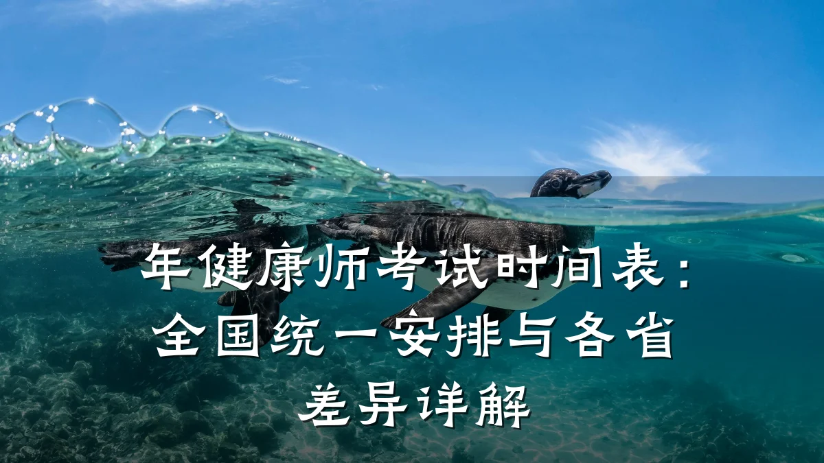 年健康师考试时间表:全国统一安排与各省差异详解