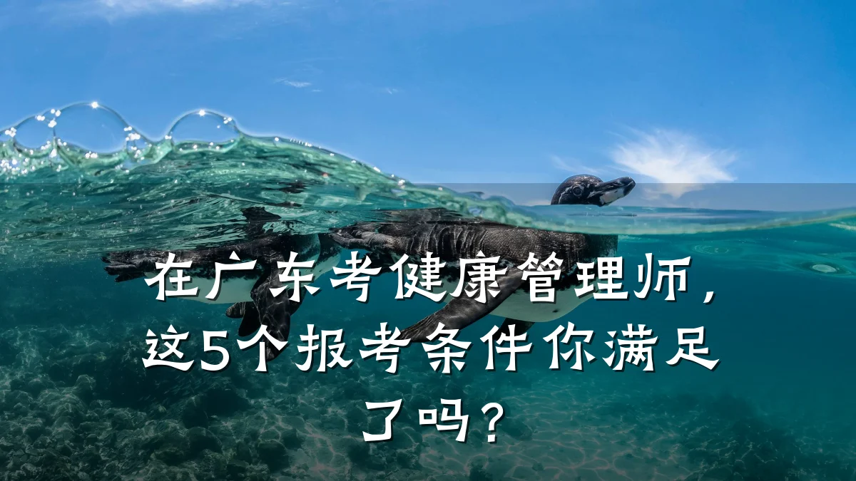 在广东考健康管理师,这5个报考条件你满足了吗?