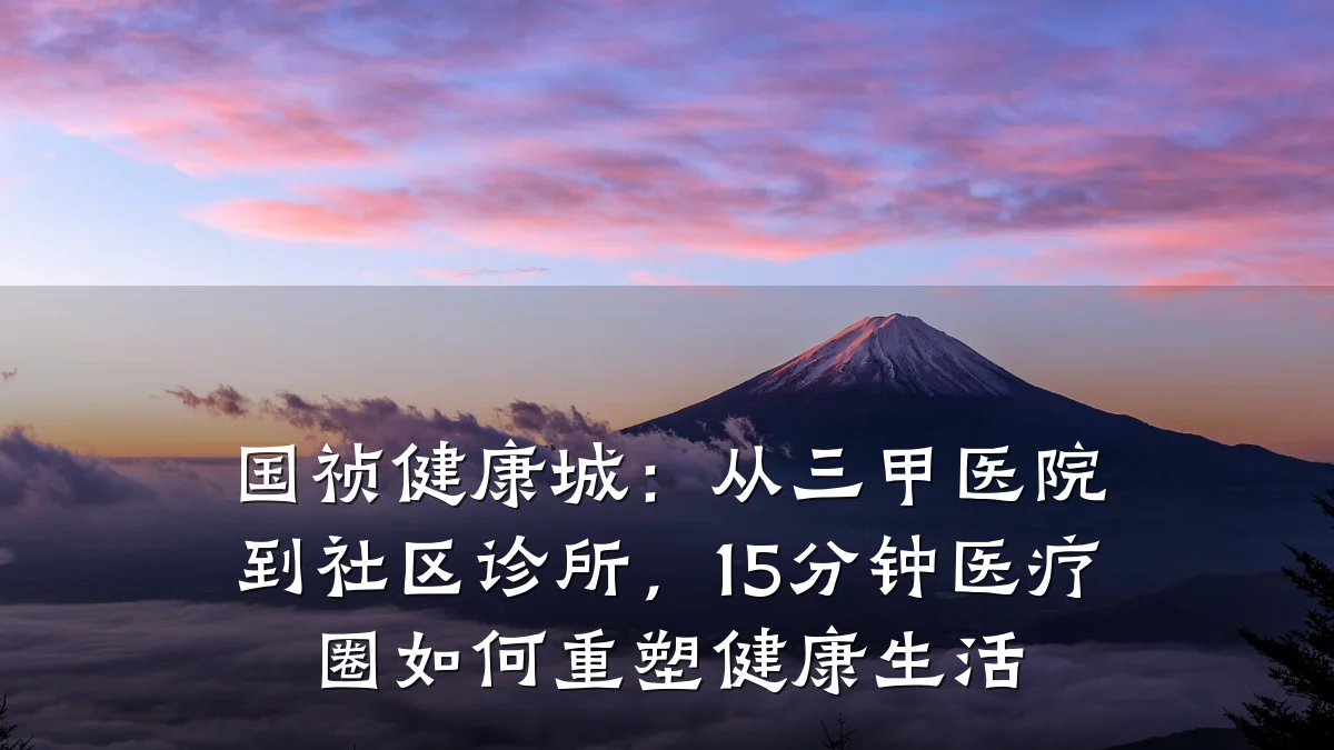 国祯健康城:从三甲医院到社区诊所,15分钟医疗圈如何重塑健康生活