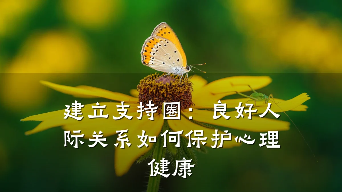 建立支持圈:良好人际关系如何保护心理健康