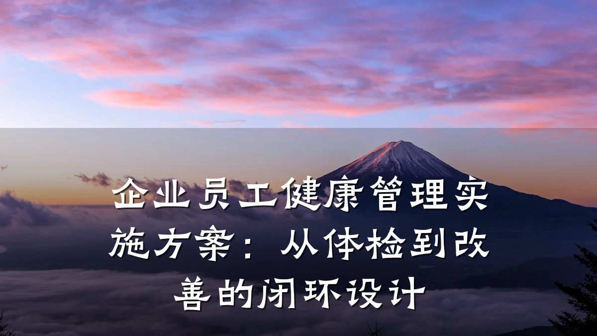 企业员工健康管理实施方案:从体检到改善的闭环设计