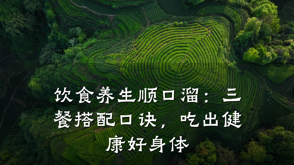 饮食养生顺口溜:三餐搭配口诀,吃出健康好身体