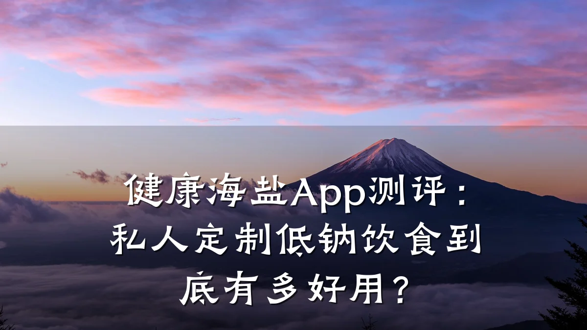 健康海盐App测评:私人定制低钠饮食到底有多好用?